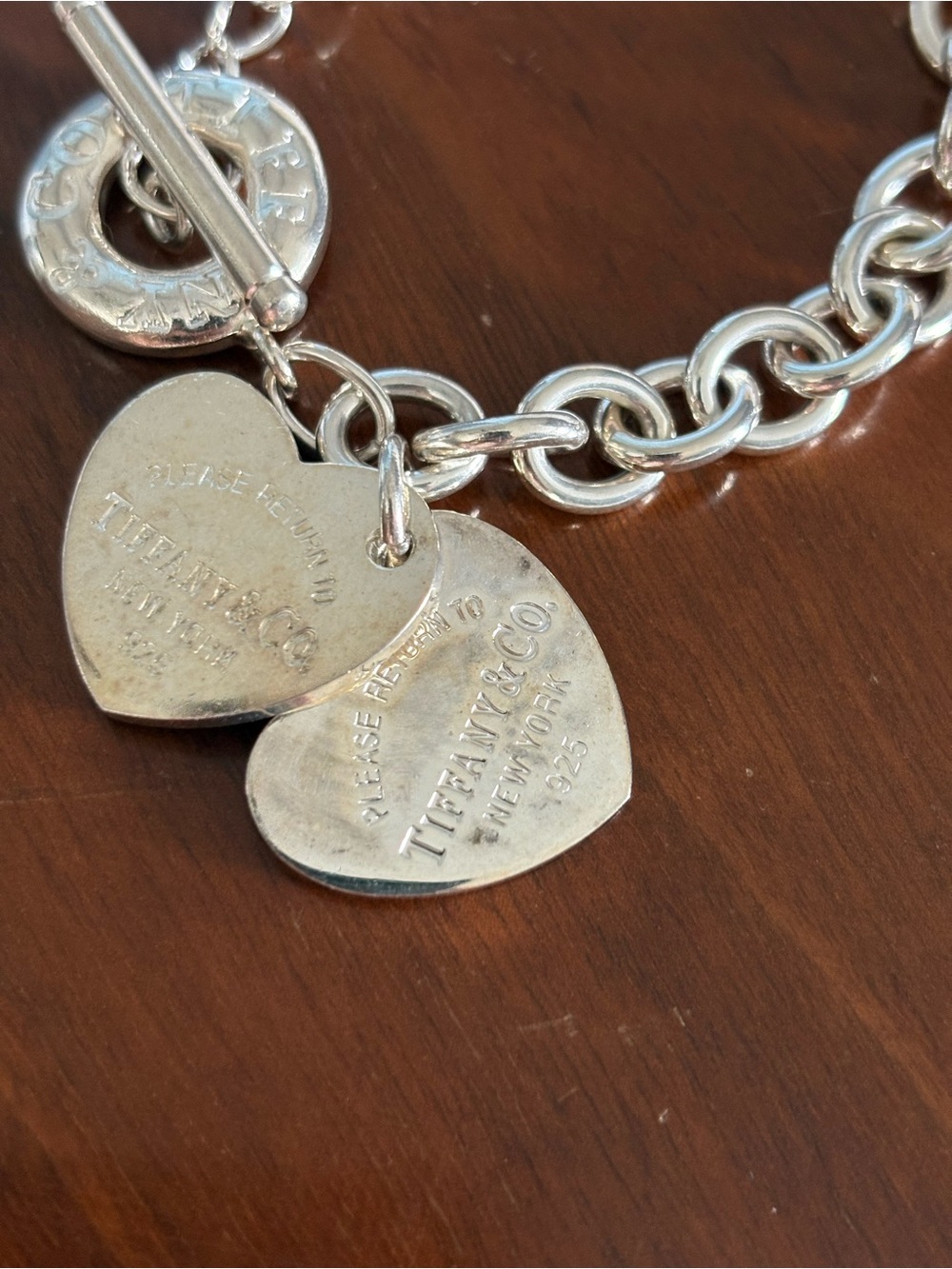 Vintage Classic Tiffany Chain Link Double Heart Bracelet - Picture 6 of 9